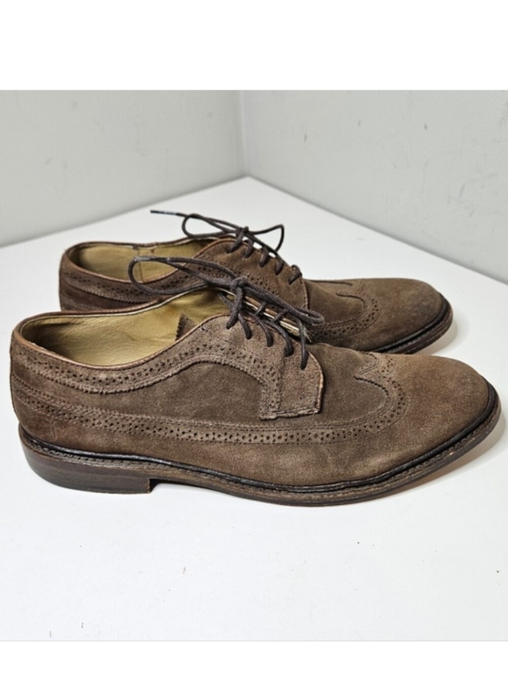 John A Frye Suede Wingtip Brown Men's Lace Up Oxford Dress Shoes Men's 10.5